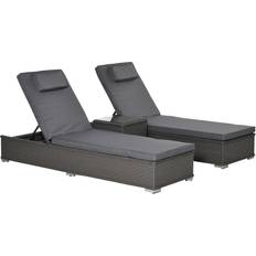 Rattan Sun Beds Garden & Outdoor Furniture OutSunny 862-024 2-pack