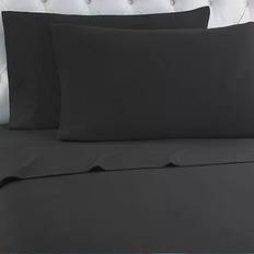 Flannel sheets queen Micro Flannel Solid Bed Sheet Black (274.32x233.68cm)