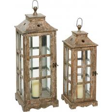 Litton Lane Rustic Lantern Candle Holder 2