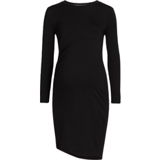 Stowaway Collection Uptown Maternity Long Sleeves Dress Black