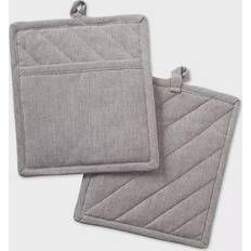 Pot Holders Design Imports Solid Chambray Pot Holder Brown (22.86x20.32cm)