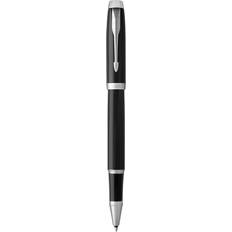 Parker IM Rollerball Pen Black Lacquer Chrome Trim Fine Point Black Ink