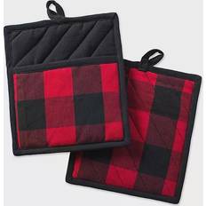 Cotton Pot Holders DII Buffalo Pot Holder Black, Red (21.59x20.32)