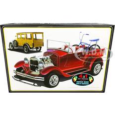 Amt Skill 2 Model Kit 1929 Ford Woody Pickup 4-in-1 Kit with Bike 1/25 Scale Model