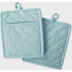 Pot Holders DII Solid Chambray Pot Holder Blue (22.86x20.32cm)