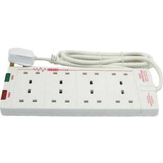 Masterplug 8 Socket Surge Extension Lead 2m White