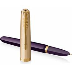 Guld penna Parker 51 Plum Fountain pen F (gold nib) black