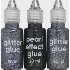 Svarte Glitterlim Panduro Hobby Glitterglue 3x20ml Black