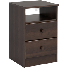 MDF - Rectangle Bedside Tables Prepac Astrid 2-Drawer Nightstand Bedside Table 15.5x16"