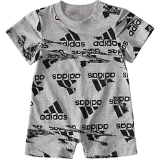 Adidas 1-3M Playsuits Adidas Allover Print Shortie Romper - Grey (FZ9685)