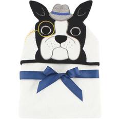 White Baby Towels Hudson Animal Face Hooded Towel Dapper Dog
