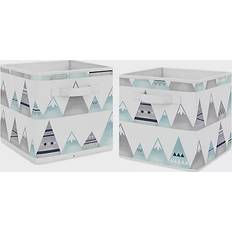 White Small Boxes Sweet Jojo Designs Mountains Storage Bins 2pcs Small Box 10.5" 2