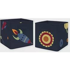 Blue Small Boxes Sweet Jojo Designs Space Galaxy Storage Bins 2pcs Small Box 10.5" 2