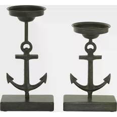 Olivia & May Ship Anchor Candlestick 12" 2pcs