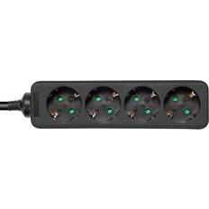 Deltaco outlet 4xCEE 7/3 1xCEE 7/7 5m black