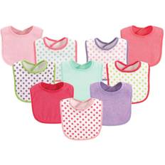 Luvable Friends Feeder Bibs 10-pack Girl Dots & Solid