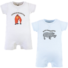 Organic/Recycled Materials Playsuits Touched By Nature Organic Cotton Rompers 2-pack - Endangered Rhino