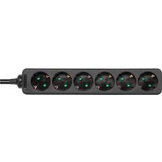 Deltaco outlet 6xCEE 7/3 1xCEE 7/7 1,5m black