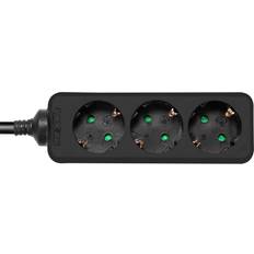 Deltaco Outlet 3xCEE 7/3 1xCEE 7/7 1,5m Black
