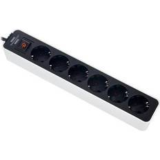 Brennenstuhl 1153260020, 1,5 m, 6 AC-utgångar, IP20, Svart, Vit, 350 mm, 70 mm