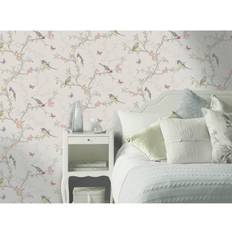 Dutch Wallcoverings Phoebe Birds Wallpaper Dove Grey Holden 98081