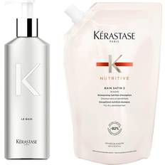 Nutritive bain satin 2 shampoo Kérastase Nutritive Bain Satin 2 Shampoo 500ml Refill + Refillable Bottle Gift Set