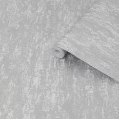 Laura Ashley Wallpapers Laura Ashley Whinfell Silver Industrial Metallic Effect Smooth Wallpaper