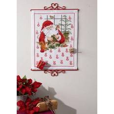 Permin Pakkekalender broderi kit med Julemanden 34-1603