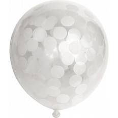 Hvid Latexballoner Klare Konfetti Balloner Hvid
