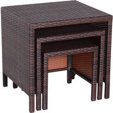 Best Outdoor Side Tables OutSunny Rattan Nesting Table Set Outdoor Side Table