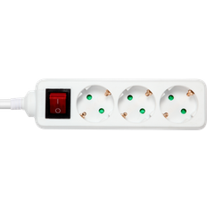 Deltaco Grenuttag & Grenproppar Deltaco outlet 3xCEE 7/3 1xCEE 7/7 switch 3m white