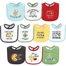 Multicoloured Drool Bibs Hudson Cotton Terry Drooler Bibs with Fiber Filling 10-pack Pizza Taco