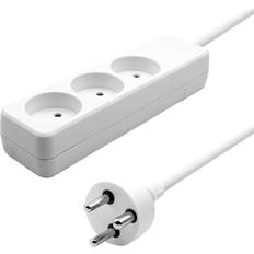 ProXtend Power Strip 3-vägs AC 250 V ingång: 1 x ström 2-polig utgångskontakter: 3 (3 x ström 2-polig) 3 m kabel Vit