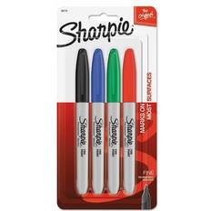 Sharpie Fine Permanent Marker Assorted 4pk
