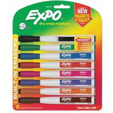 Magnetic Dry Erase Marker, Fine Tip, Assorted, 8/Pack