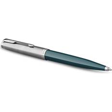 Svarte Kulepenner Parker 51 Teal Blue and Chrome Ballpoint Pen