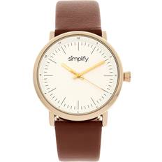Simplify The 6200 Leather-Strap White/Brown