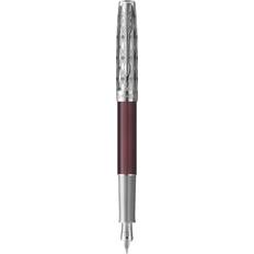 Parker Sonnet Metal & Red CT Fountain Pen Fine Nib 18K