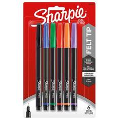 Sharpie Marker Pen, Fine, Bleed-Resistant, Assorted Ink, 6/Pack