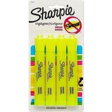 Sharpie Tank Highlighter, Chisel Tip, Fluorescent Yellow, 4/Pack (25164)