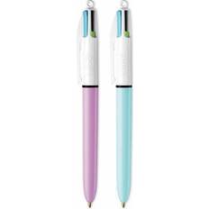 Bic Retractable 4-Color Pen, Medium 1.0 mm, Assorted PK2