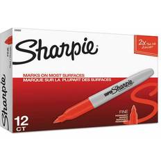 Markers Sharpie Super Permanent Markers, Fine Point, Red, Dozen