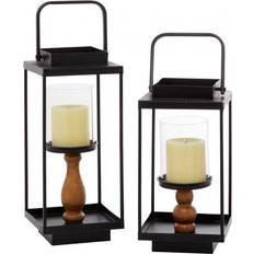 Lanterns Black Metal Contemporary Candlestick Holders Lantern 2