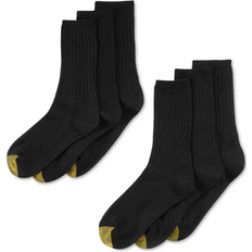 Goldtoe Women's Casual Ribbed Crew Socks 6-pack - Black