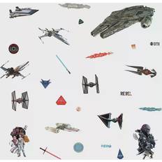 Gray Wall Decor RoomMates Star Wars Episode IX Galactic Ships Peel & Stick Wall Decal