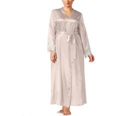 Beige - Women Robes Flora Nikrooz Satin Stella Robe Plus Size - Almond