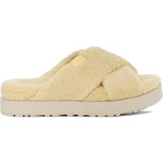 Damen - Wolle Slides UGG Fuzz Sugar Terry Cross - Banana Pudding