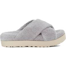 UGG Grigio Ciabatte UGG Fuzz Sugar Terry Cross - Metal Grey