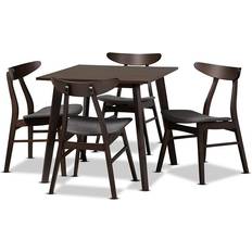 Quadratic - Wood Dining Sets Baxton Studio Britte Dining Set 31.5x31.5" 5