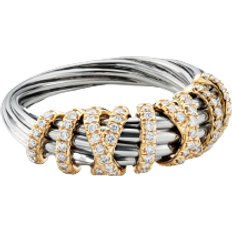 David Yurman Helena Ring - Silver/Gold/Diamonds